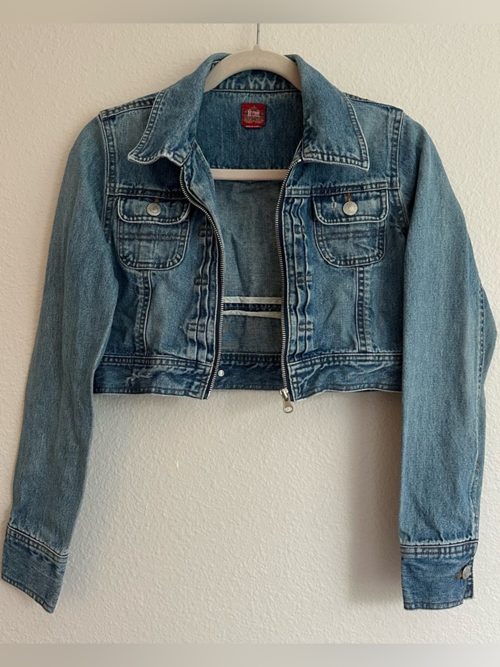 Y2K Be Cool Cropped Denim Jacket